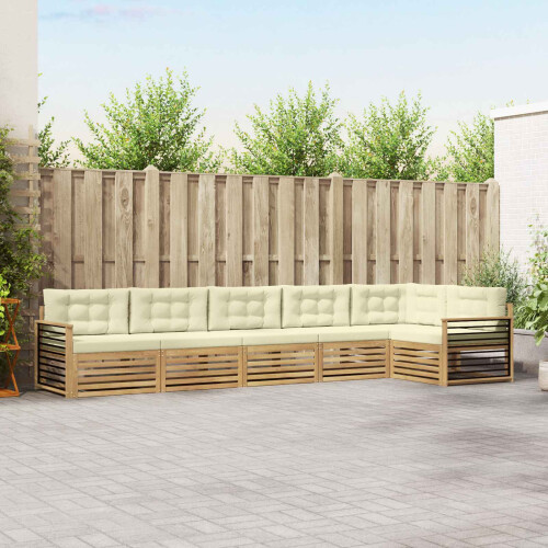 VidaXL vidaXL Outdoor-Sofagarnitur 6 stk. Weiß und Creme Polyester