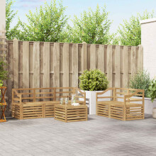 vidaXL Outdoor-Sofagarnitur 6 stk. Weiß Massivholz Akazie