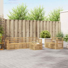 vidaXL Outdoor-Sofagarnitur 7 stk. Weiß Massivholz Akazie