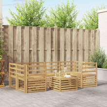 vidaXL Outdoor-Sofagarnitur 7 stk. Weiß Massivholz Akazie