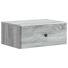 vidaXL Wall-Mounted Bedside Cabinet Grey Sonoma 49 x 34.5 x 20 cm