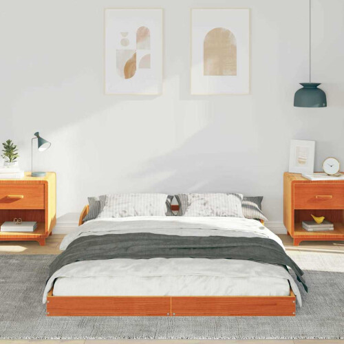 VidaXL vidaXL Bed Frame Wax Brown 120 x 200 cm Solid Pine Wood 1