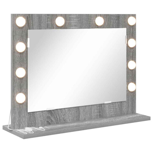 VidaXL vidaXL Vanity Mirror Rectangular Grey Sonoma 60 x 45 x 18 cm 2