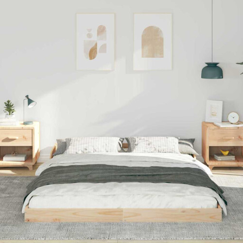 VidaXL vidaXL Bed Frame Brown 160 x 210 cm Solid Pine Wood 1