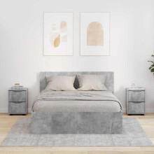 vidaXL Bedside Tables 2 pcs Concrete Grey 30.5 x 30 x 43 cm