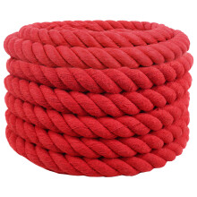 vidaXL Baumwollseil 36 mm 10 m Rot 100% Baumwolle