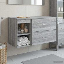 vidaXL Bathroom Furniture Set 2 pcs Grey Sonoma Engineered Wood