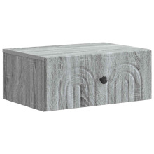vidaXL Wall-Mounted Bedside Cabinet Grey Sonoma 49 x 34.5 x 20 cm