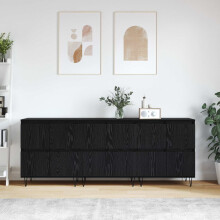 vidaXL Sideboards 3 pcs Black Oak