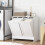 Double Hamper Laundry Storage Cabinet - White 2