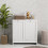 Double Hamper Laundry Storage Cabinet - White 7