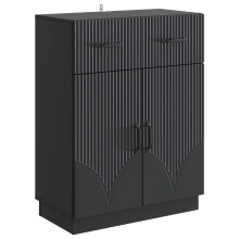 vidaXL Sideboard with Drawer Black 66 x 34.5 x 87 cm Engineered Wood
