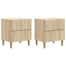 vidaXL Bedside Cabinet with Drawer 2 pcs Sonoma Oak 43 x 34.5 x 48 cm