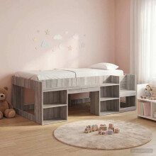 vidaXL Kids'Bed Frame with Storage Grey Sonoma 75 x 190 cm