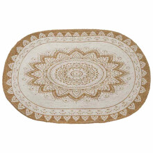 vidaXL Area Rugs Floral Natural with White Print 100 x 152 cm Jute
