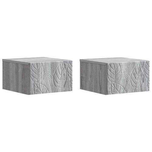 VidaXL vidaXL Wall-Mounted Side Table 2 pcs Grey Sonoma 34.5 x 33 x 20 cm