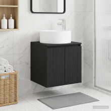 vidaXL Wall-mounted Sink Vanity Black 49.5 x 44.5 x 65.5 cm