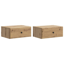 vidaXL Wall-Mounted Bedside Cabinet 2 pcs Artisan Oak Engineered Wood