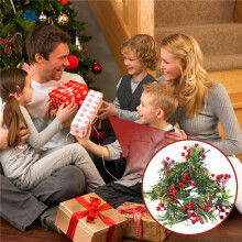 2 Meter 20 Led String Light Outdoor Christmas Pine Leaves Berry Light LED Copper Wire Fairy Garland Patio Decorate Lamp