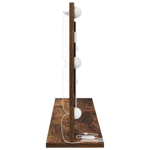 VidaXL vidaXL Vanity Mirror Rectangular Smoked Oak 80 x 45 x 18 cm 2