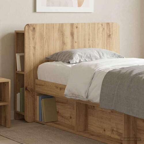 VidaXL vidaXL Headboard Cabinet with Storage Artisan Oak Engineered Wood 2