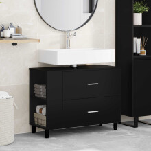 vidaXL Bathroom Vanity Unit Black 80 x 35 x 60 cm Engineered Wood