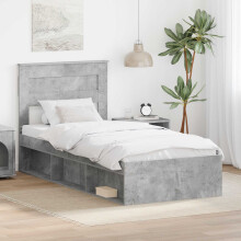 vidaXL Bed Frame Concerte Grey 75 x 190 cm Solid Pine Wood