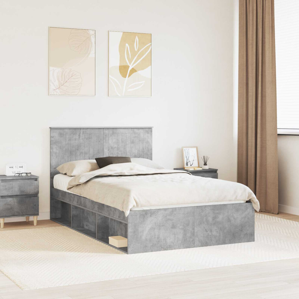 Vidaxl Bed Frame With Headboard Concerte 120 X 190 Cm Solid Pine Wood