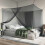 VidaXL vidaXL Mosquito Net for Bed 156 Mesh 3 pcs Black Polyester 3