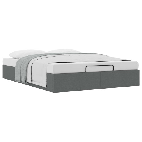 VidaXL vidaXL Ottoman Bed Frame Dark Grey Queen Size Fabric 2
