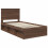 VidaXL vidaXL Bed Frame with Headboard Brown Oak 100 x 200 cm Solid Pine Wood 5