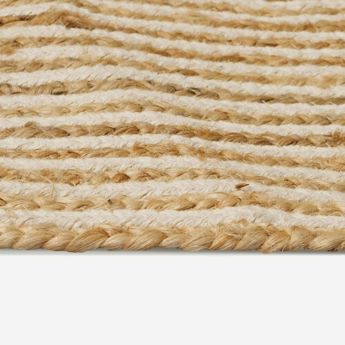 VidaXL vidaXL Area Rugs White Ø 180 cm Jute 2