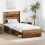 VidaXL vidaXL Bed Frame with Headboard Old Wood 75 x 190 cm Solid Pine Wood 1