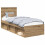 VidaXL vidaXL Bed Frame Artisian Oak 75 x 190 cm Solid Pine Wood 5