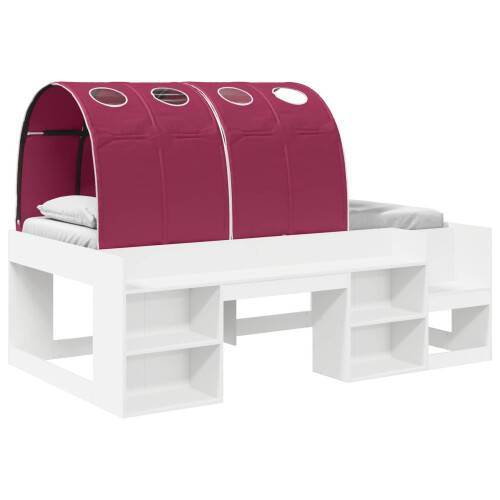 VidaXL vidaXL Bed Frame with Tunnel 3 pcs White and Red Engineered Wood 1