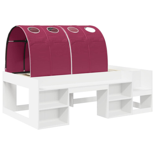 VidaXL vidaXL Bed Frame with Tunnel 3 pcs White and Red Engineered Wood 2