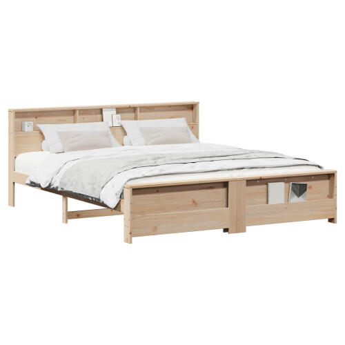 VidaXL vidaXL Bed Frame with Headboard Brown 180 x 200 cm Engineered Wood 2