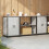 VidaXL vidaXL Kitchen Storage Set HATTEM 3 pcs Silver Galvanised Steel 4