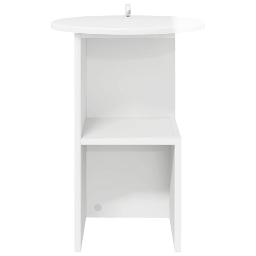 VidaXL vidaXL Side Table High Gloss White Ø 39.5 x 55 cm Engineered Wood 2