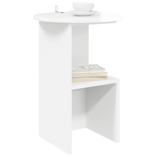 VidaXL vidaXL Side Table High Gloss White Ø 39.5 x 55 cm Engineered Wood 1