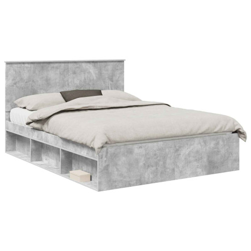VidaXL vidaXL Bed Frame Concerte Grey 150 x 200 cm Solid Pine Wood 2