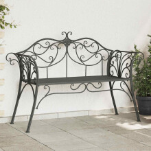 vidaXL Garden Bench 2-Seater 130 x 47 x 90 cm Steel Silver Grey
