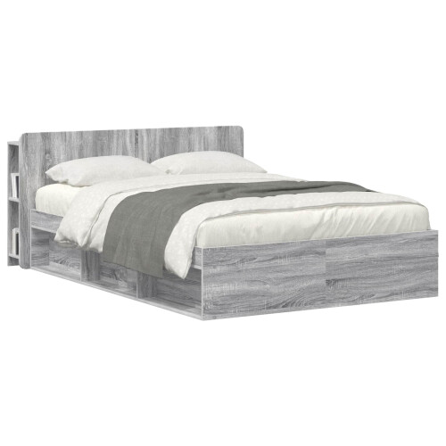VidaXL vidaXL Headboard Cabinet with Storage Grey Sonoma Engineered Wood 2