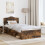 VidaXL vidaXL Bed Frame with Headboard Smoked Oak 75 x 190 cm Solid Pine Wood 5