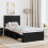 VidaXL vidaXL Bed Frame with Headboard Black 75 x 190 cm Solid Pine Wood 4