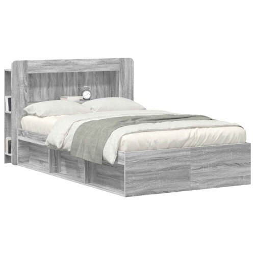 VidaXL vidaXL Headboard Cabinet with Storage Grey Sonoma Engineered Wood 2