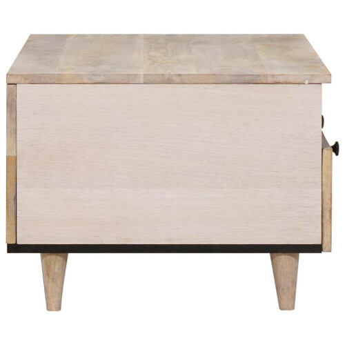 VidaXL vidaXL Coffee Table Bleached White 80 x 54 x 40 cm Solid Mango Wood 2