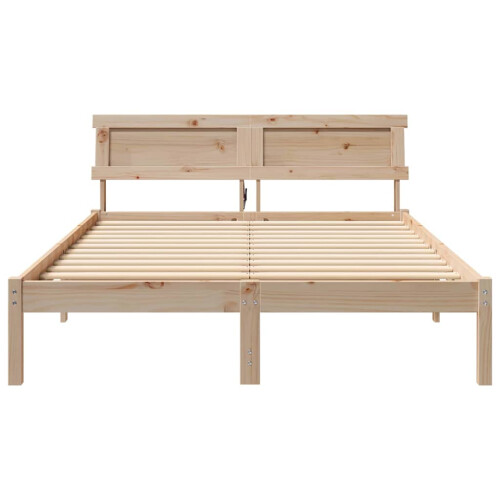 VidaXL vidaXL Bed Frame with Headboard Brown 120 x 200 cm Solid Pine Wood 2