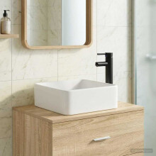 vidaXL Bathroom Wash Basin Matte Black 36.5 x 36.5 x 13 cm Metal