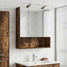 vidaXL Badezimmerspiegelschrank Räuchereiche 60 x 14,5 x 70 cm
